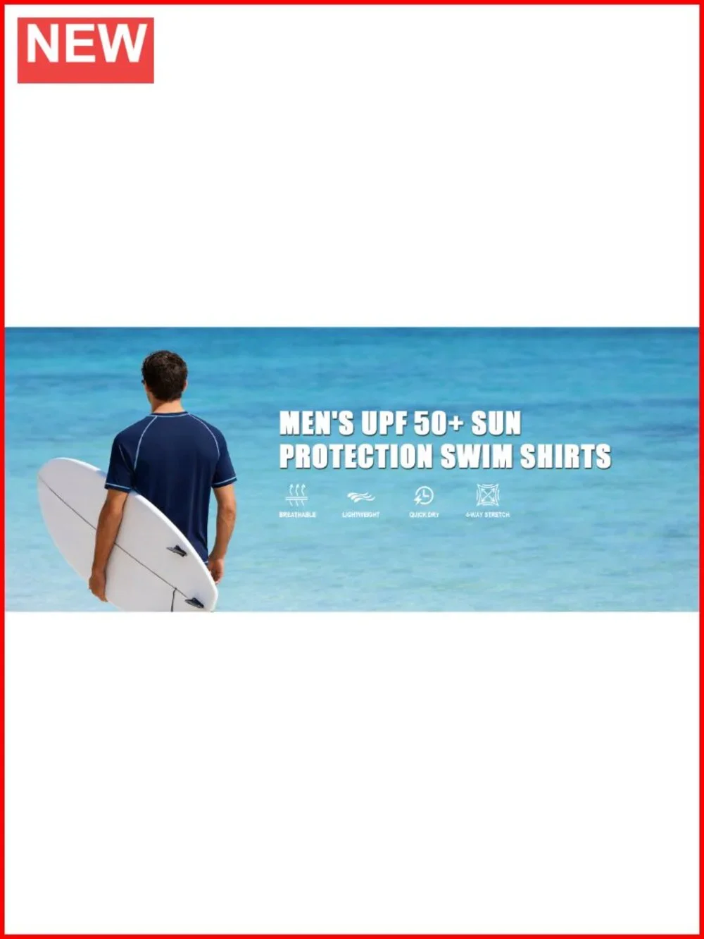 UPF 50+ Men's Rash Guard Short Sleeve Quick Dry Sun Shirt